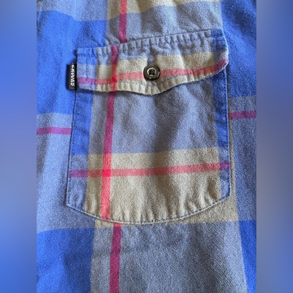 Crooks & Castles blue red plaid back logo button down long sleeve medium - Picture 6 of 11